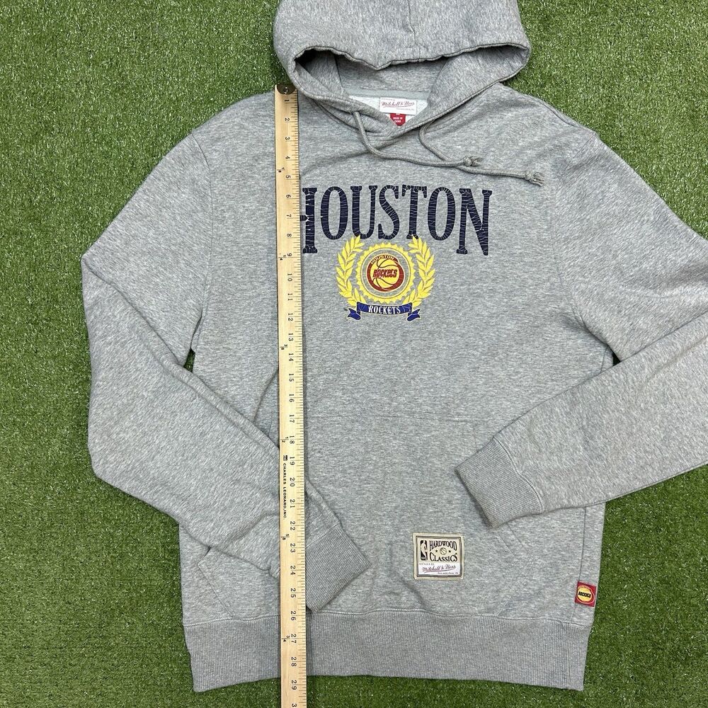 Mitchell & Ness Houston Rockets Grey Hoodie Sweatshirt Mens Size Large - Picture 6 of 8